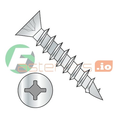 Newport Fasteners Wood Screw, #6, 3/4 in, Zinc Plated Steel Flat Head Phillips Drive, 12000 PK 358537